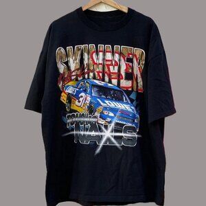 90s  Mike Skinner Tough As Nails NASCAR Graphic T-Shirt, 90s Mike Skinne